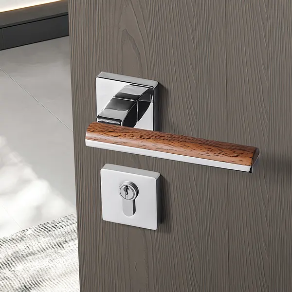 Square Rosette Zinc Handle Lock For Main Door